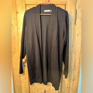 Retrology Black Open Front Cardigan Sweater Size Medium